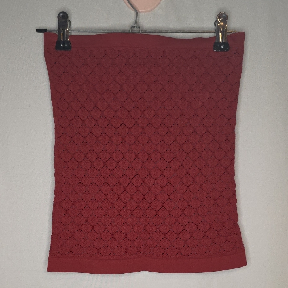 Chic Red Tube Top With Built In Bra